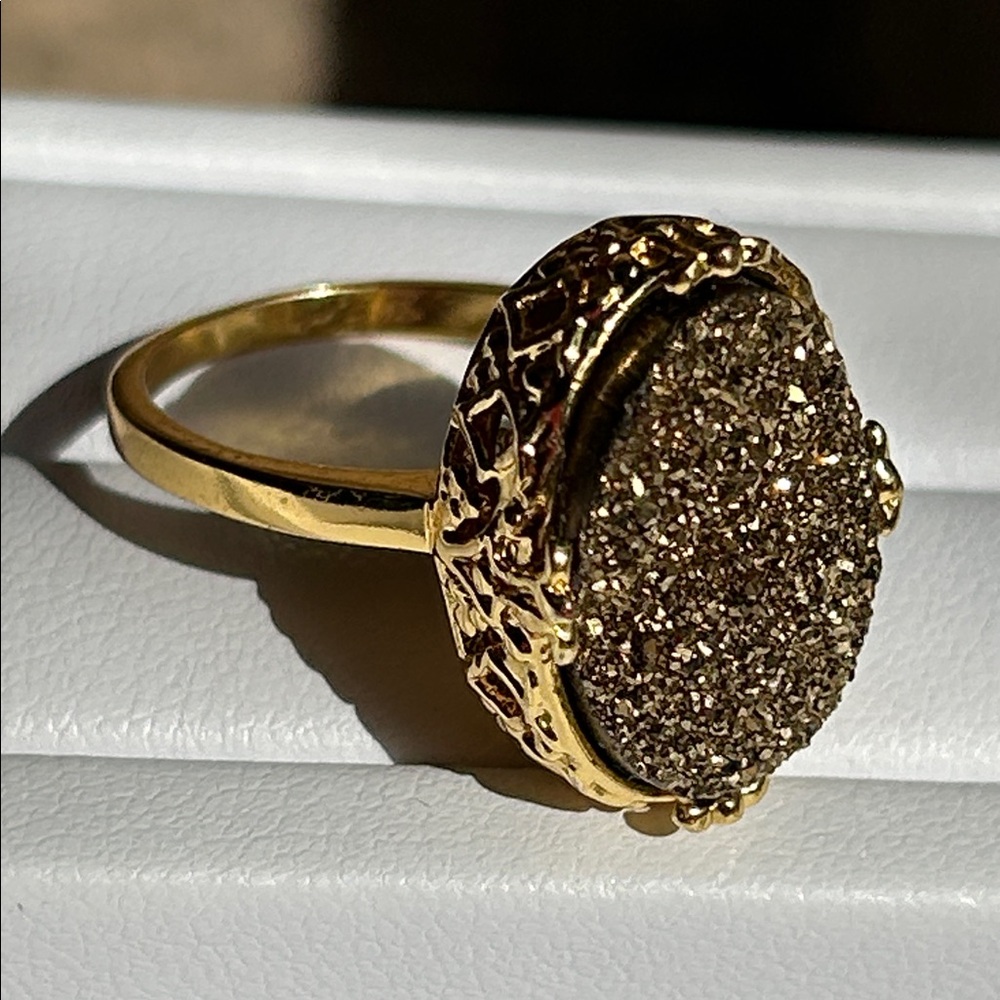 BC 18K Bronze Druzy 8 1/4 Ring